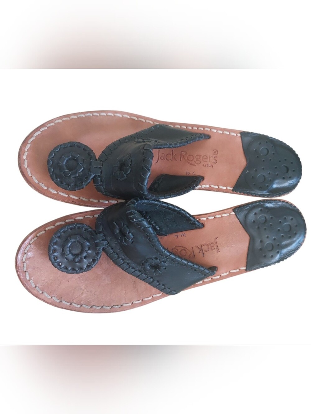 Jack Rogers black heeled sandals size 7